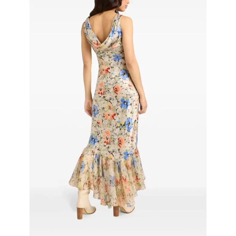 NWT Cinq à Sept Ciara Painted Garden-Print Dress Cream Size 8 - Picture 3 of 9